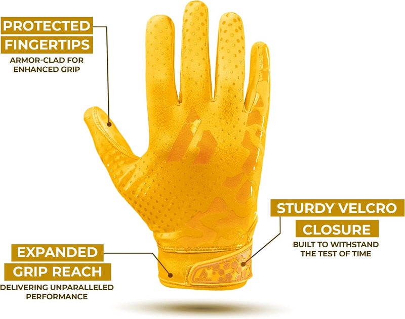 Repsters RPG1 Football Gloves - Men’s Elite Trendy Wide Receiver Gloves – Extra Sticky Grip Football Gloves for Game Day, Training, High School and College - Adult and Youth Sizes - Image 2